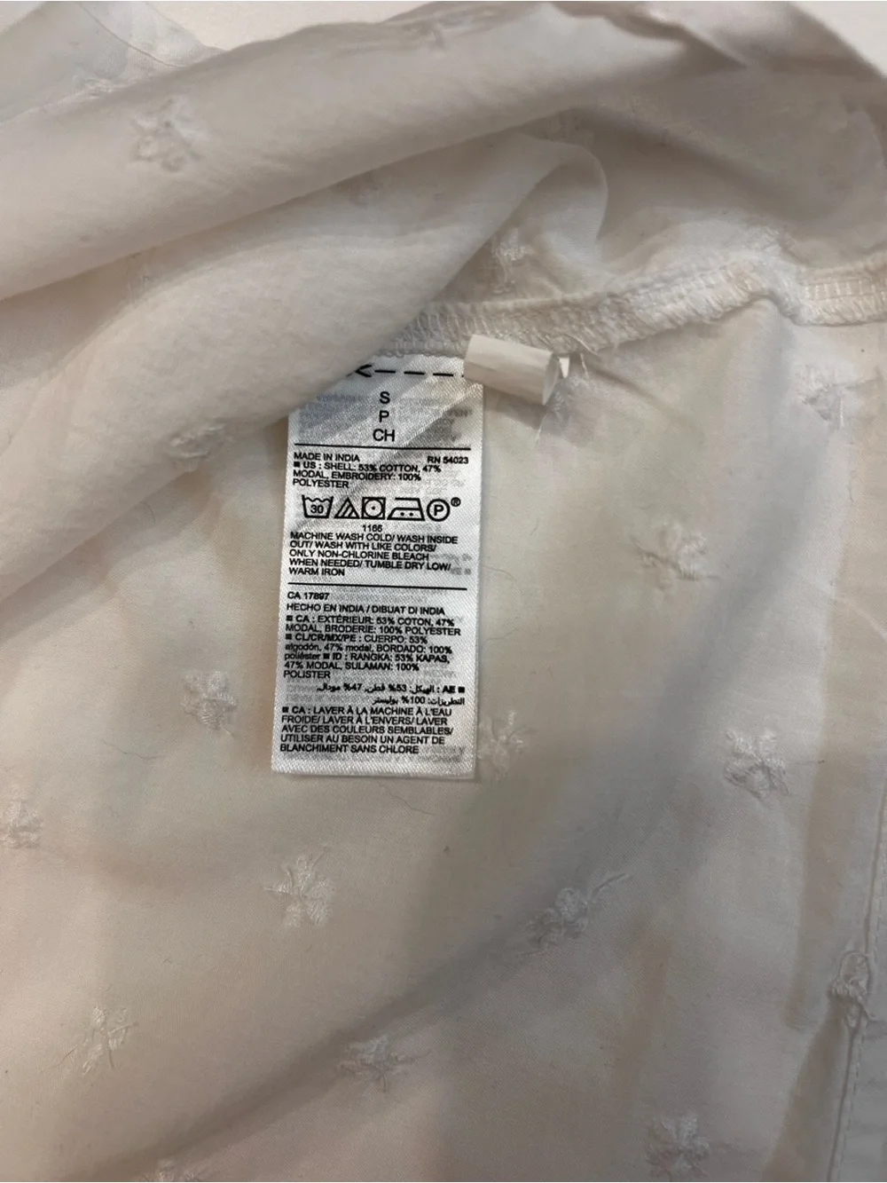 Old Navy White Embroidered Puff-Sleeve Peasant Top